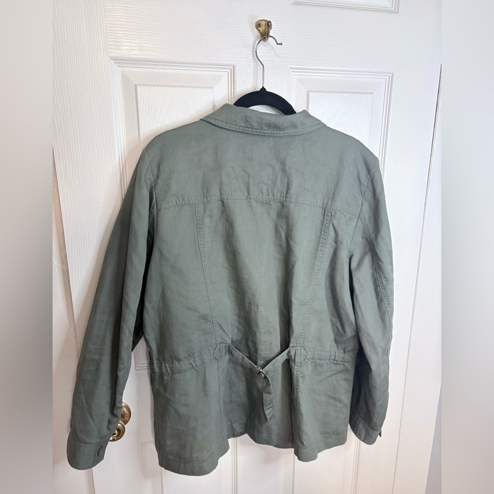 Talbots Cotton Casual Utility Jacket – Olive Green – Size XL | Versatile - Picture 7 of 10